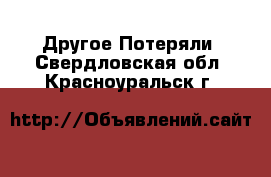 Другое Потеряли. Свердловская обл.,Красноуральск г.